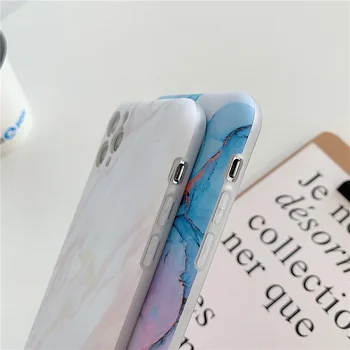 Kowkaka Gradientas Marmuro Tekstūros Telefono dėklas Skirtas iPhone 11 Pro Max XR XS Max X 6, 6s 7 8 Plus SE 2020 atsparus smūgiams Minkštas paties indo Dangtelį