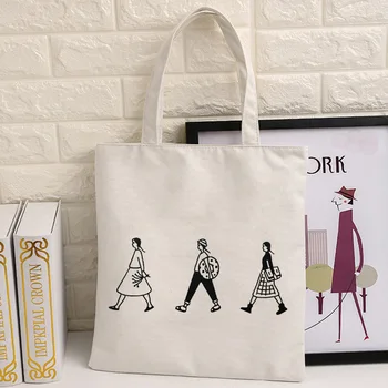 Krepšiai Moterų 2020 Ponios Rankinės Audinio Canvas Tote Maišą Medvilnės Kelionės Moterų Ekologinio Daugkartinio naudojimo Peties Shopper Bags Vieno Apsipirkimo