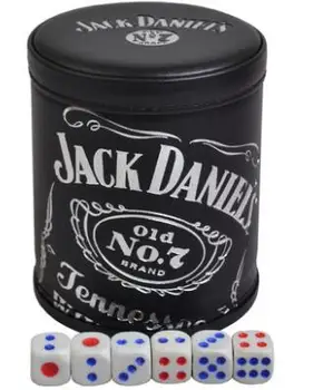 KTV Baras Lošimų Kazino Teksaso Pokeris Žaidimas Spausdinimo Oda+Plastiko Kauliukai Puodelis Be Dangčio& 6pcs Skaitmeninis Balta/Akrilo Kauliukus