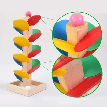Kūdikių Montessori Medinių Blokų Medis, Marmuras Kamuolys Paleisti Stebėti Žaidimą Vaikams Vaikų Žvalgybos Švietimo Žaislas Kūdikiui Vaikų Dienos Dovanų