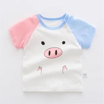 Kūdikių Trišakiai Viršūnes Juostele Animalss T marškinėliai, Vaikiški marškinėliai Berniukams Medvilnės Drabužius Vaikams, Naujas Dizainas Vaikus Mergina Viršų