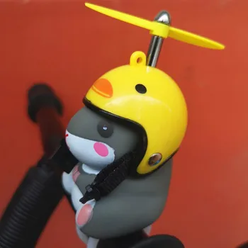 Kūrybinės Animacijos Dviračių Žiedas Varpas Šviesos Mielas Žiurkėnas Modelio Šalmas su Rankena-Baras Žėrintis Ragų Dviračių Motociklų Fiksuotojo Kd