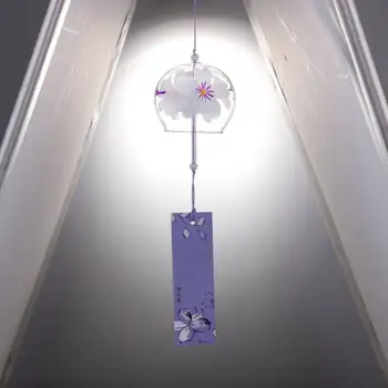 Kūrybos Japonija Stiliaus Hibiscus Dekoro Modelis Stiklo Kabo Vėjo Varpelių Palaima Merginos Puošmena Amatų Vėjo Varpai Office Pakabukas