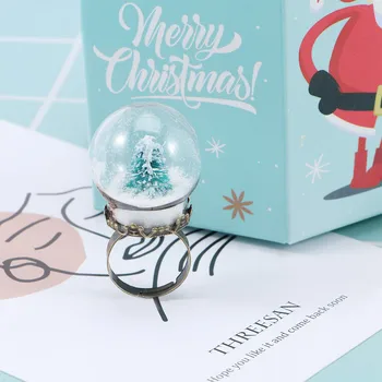 Kūrybos Kalėdų Medžio Sniego Gniūžtės Piršto Žiedą, Stiklo Kamuolys Šviesos Žiedas Nutolimas Butelis Žėrintis Žiedas, Žiedai Šalis