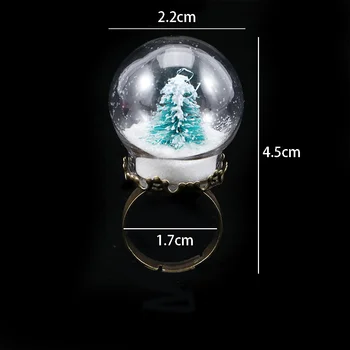 Kūrybos Kalėdų Medžio Sniego Gniūžtės Piršto Žiedą, Stiklo Kamuolys Šviesos Žiedas Nutolimas Butelis Žėrintis Žiedas, Žiedai Šalis