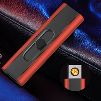 Kūrybos Mažas Įkraunamas USB Vėjo Flameless Elektros Elektroninių Įkrovimas Cigarečių Degiklio Nerūkomojo Super Žiebtuvėliai Vyras