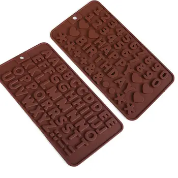 Kūrybos silikono formos anglų kalbos abėcėlę mėgsta šokoladą pelėsių želė minkštas įrankis tortas dekoro priemonė bakeware tortas praktinis įrankis