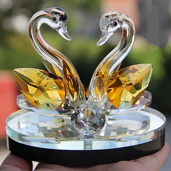 Kūrybos Swan Kristalų, Stiklo Paveikslas Prespapjė Ornamentu Dekoro Kolekcija Kambarį Darbalaukio Papuošalai Namų Dekoro