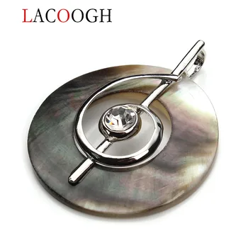 Lacoogh Naują Crystal Muzikos Simbolis Formos Gamtos Turo Apranga Motina Pearl Shell Pakabukas Karoliukų, skirta 