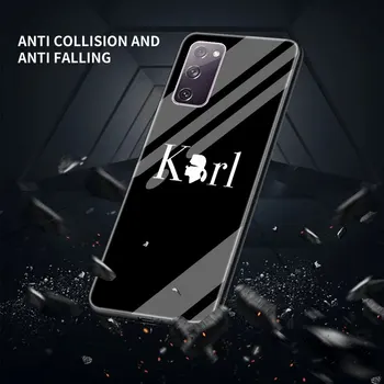 Lagerfeld prekės dizaineris KARLs Telefono dėklas Samsung S20 FE Plius S21 S10 Lite S8 S9 Dangtelį Galaxy Note 20 Ultra Stiklo Shell