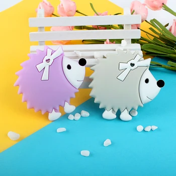 Laikyti&Augti 1pc Ežys Silikono Teether Gyvūnų Animacinių filmų Kūdikio kramtyti Karoliai Kramtyti Pakabukai Produktai Kūdikiams Žaislai Vaikiška