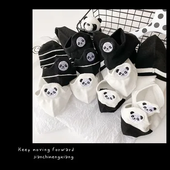 Laimingas Juokingas Kojines Rankomis Išsiuvinėta Panda Kawaii Mielas Kojinės Moters Čiurnos Calcetines Mujer Divertido Skarpetki Įgulos Sokken Skarpety