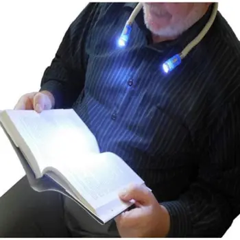 Lanksti Rankų LED Kaklo Šviesos Knyga Lempa Naktį Žibintuvėlis Kempingas Šviesos B99