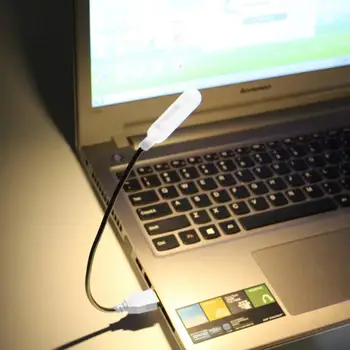 Lanksti Šviesus Mielas Mini 4 LED USB Knygos Šviesa Kompiuterio Lempa Lempa Nešiojamas nešiojamas Kompiuteris PC Studentams, Darbuotojas
