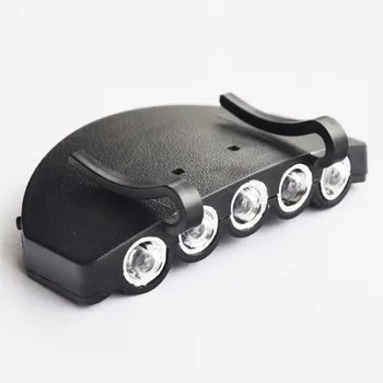 Lauko Clip-Ant Galvos Šviesos Žibintas Bžūp 5 LED Žvejybos Kempingas, Žygiai, Medžioklės Įrankiai Nakties Žibintas Juodas