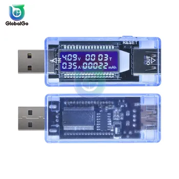 LCD Ekranas Digital Voltmeter Ammeter DC USB Srovės voltmetras Detektorius Testeris Usb Kroviklį Power Bank Gydytojas Indikatorius