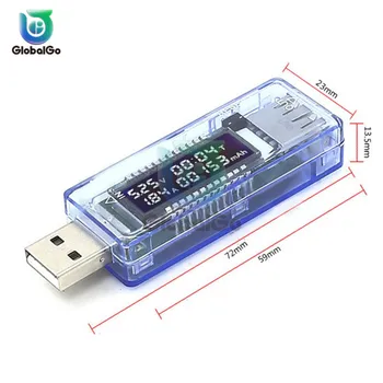 LCD Ekranas Digital Voltmeter Ammeter DC USB Srovės voltmetras Detektorius Testeris Usb Kroviklį Power Bank Gydytojas Indikatorius