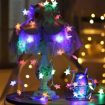 LEADLY LED String Lemputė Apvali Lemputė Šilta Lempa Namų Kalėdų Vestuves Apdailos Powered By Baterija Snaigės Star Light