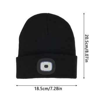 LED Apšviesta Beanie Kepurė Unisex Rudens Žiemos Megzti Skrybėlę Medžioklės Kempingas Beanie Skrybėlių Flash priekinis žibintas Laipiojimo Veikia Kepurės