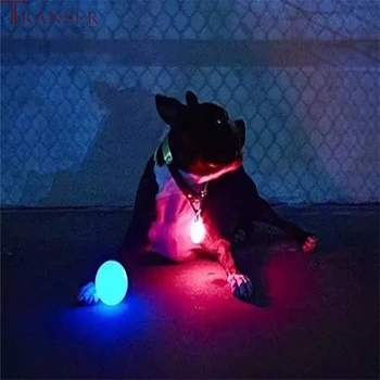 LED Apšvietimas Žėrintis Gumos šunelis Ball Žaislas Lauko Mokymo Kramtyti Bite Žaislai Pet Tiekimo Naktį Žaisti 80704