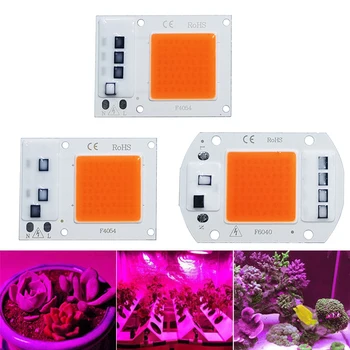 LED Augti COB Šviesos Chip Visą Spektrą 10W AC 220V 20W 30W 50W nereikia vairuotojo Augimo Gėlių Daigai Auga Augalų Apšvietimas