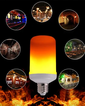 LED Dinaminis liepsnos poveikis lemputės Kelis režimas Kūrybos kukurūzų lempos Dekoratyvinis apšvietimas baras viešbučio restorane šalis E27