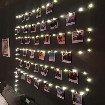 LED Eilutės Žibintai 10M Foto Įrašą USB Pasakų Žibintai Girlianda Kalėdinė Dekoracija Šalis, Vestuvės, Kalėdos, Miegamojo Siena, Baras Kabinetas