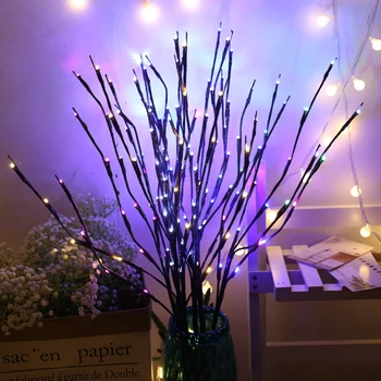 LED Gluosnio Medžio Šaką Lempos Gėlių Nakties Žiburiai 20 LED Vaza Gėlių Šviesos Namuose, Kalėdos, Gimtadienis Sode Patalpų Dekoras