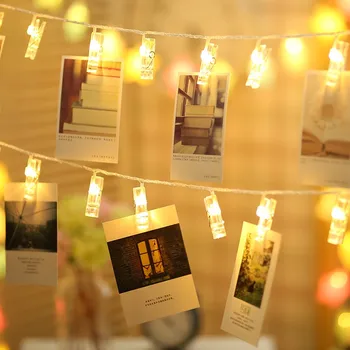 LED Kortelės Foto Įrašą Led String Pasakų Žibintai su baterijomis, led Kalėdų šviesos Girliandomis Vestuvių Valentino sienų Apdaila