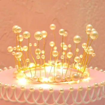 LED Lempos, Tortas Topper Pearl Princess Crown Romantiška 