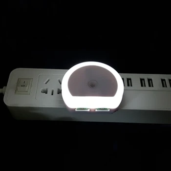 LED Naktį Žibintai Su Dual USB Įkroviklis Jutiklis Šviesos Kontrolės Miegamojo Sienos Lempa Namo Avariniai Žibintai ES/JAV Kištukinis Lempos