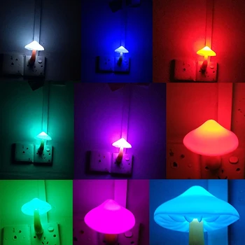 LED pažangios šviesos kontrolės grybų naktį lempos vaikų nakties šviesos mini sienos lempos baby vaikų miegamasis apdailos naktį lempa