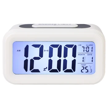 LED Skaitmeninis Laikrodis-Žadintuvas Elektroninis Laikrodis Smart Išjungti Šviesą Ekrane Temperatūros & Kalendorius Atidėjimo Funkcija, Žadintuvas