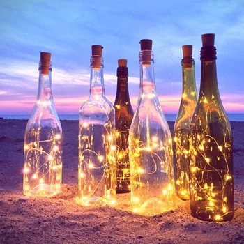 LED styginių šviesos Vyno Butelis su Kamštienos partijų Vestuvių Kalėdų Helovinas Baras Dekoro vyno butelio kamštis šviesos ruože garliava