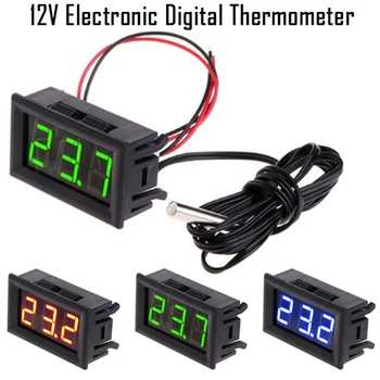 LED Temperatūros matuokliu Detektorius, Jutiklis Zondas 5V-12V Skaitmeninis Termometras Stebi, testeris, Naujas
