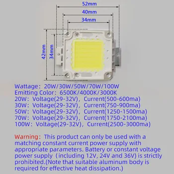 LED Šviesos Matrica COB Integruotos Lempos Chip 