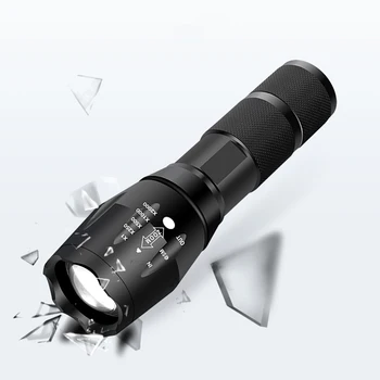 LED Žibintuvėlis 5 Režimai T6 L2 Aliuminio, atsparus Vandeniui Zoomable Taktinis Žibintuvėlis Šviesos Naudojimo 18650 Akumuliatorius Žibintas Medžioklei