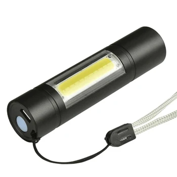 LED Žibintuvėlis Micro USB Įkrovimo Žibintų 3 Režimas Žibintuvėlis atsparus Vandeniui, Built-in Baterijos, Šviesos, Kempingas Q5 & COB 2000LM Lemputes