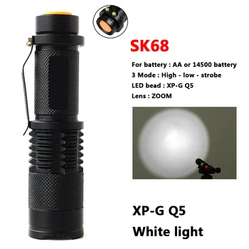 LED Žibintuvėlis Ultravioletinių spindulių Žibintuvėlis Mini penlight Šviesos Naudojimo AA/14500 baterija Vandeniui 3 Režimas zoomable Reguliuojamas Dėmesio Žibintų