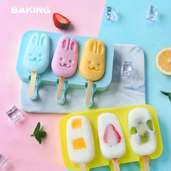 Ledų pelėsių namuose pagaminti ledai popsicle popsicle pelėsių naminis šerbetas vaikų mielas silikono priėmimo animacinių filmų ledai
