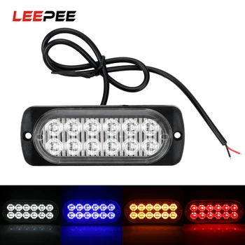 LEEPEE LED Įspėjamoji Lemputė 18W 12 LED Auto Reikmenys, Automobilių Žibintai Surinkimo Automobilis, Sunkvežimis, Pagalbos Pusėje Strobe Signalo Lemputė Automobilio stiliaus