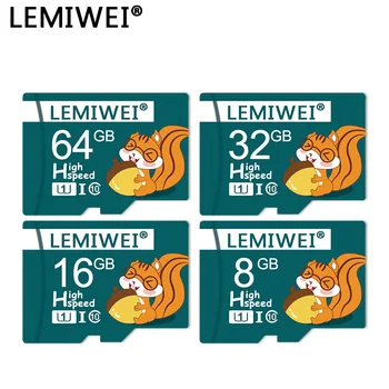 Lemiwei Atminties Kortelę 64GB 32GB 16GB 8GB Didelės Spartos TF Kortelės 10 Klasė UHS-I 