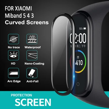 Lenktas Krašto Žiūrėti Ekrano Apsauginė Minkšta Filmas Xiaomi MI Juosta 5 4 3 Pilnas Miband4 Padengti Smart Watchband Apsaugos Ne Stiklo