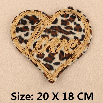 Leopard Didelis China Lopai Drabužiai, Karūnos Lūpų Širdies Star Rašte Forma Siuvinėjimo Nėrinių Aplikatorių Geležies Siūti Ant T-shirt