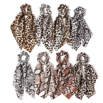 Leopardas spausdinti derliaus priedai lankelis elastingas plaukų juostos minkšta scrunchies hairband satino hairbands kaspinai tiara moterims