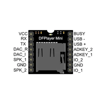 LEORY DFPlayer Mini MP3 Grotuvą Modulis-Arduino, 24-bit DAC Išėjimo Balso Modulio laikiklis MP3/WAV/WMA TF Kortelė USB Disko IO Kontrolės