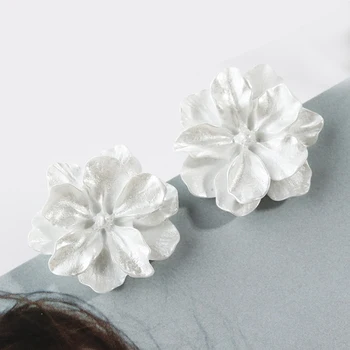 Lifefontier Mielas 2 Sluoksniai Akrilo Gėlių Auskarai Violetinė Balta Dervos Gėlių, Augalų Auskarai Korėjos Papuošalai Moterims, Vaikams Mergaitėms Dovanų