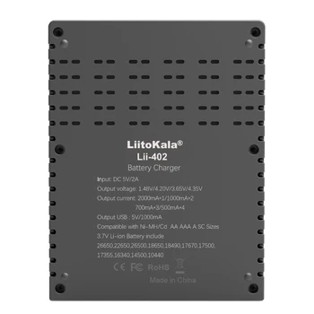 Liitokala Lii-402 Lii-PD4 18650), 3,7 V 3.2 V 3.85 V 26650 20700 14500 21700 20700B 16340 25500 NiMH ar ličio baterija, 