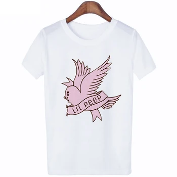Lil Peep Print T-shirt Mados Moterų Tee Viršuje Graphic Marškinėliai Moterims Drabužių 2020 Camisas Mujer