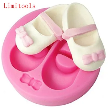 LIMITOOLS 3D Mielas Kūdikis Batai Lankas Silikono Torto Formos Gum Paste Šokolado Molio Saldainiai Pelėsių Minkštas Tortas Dekoravimo Įrankiai